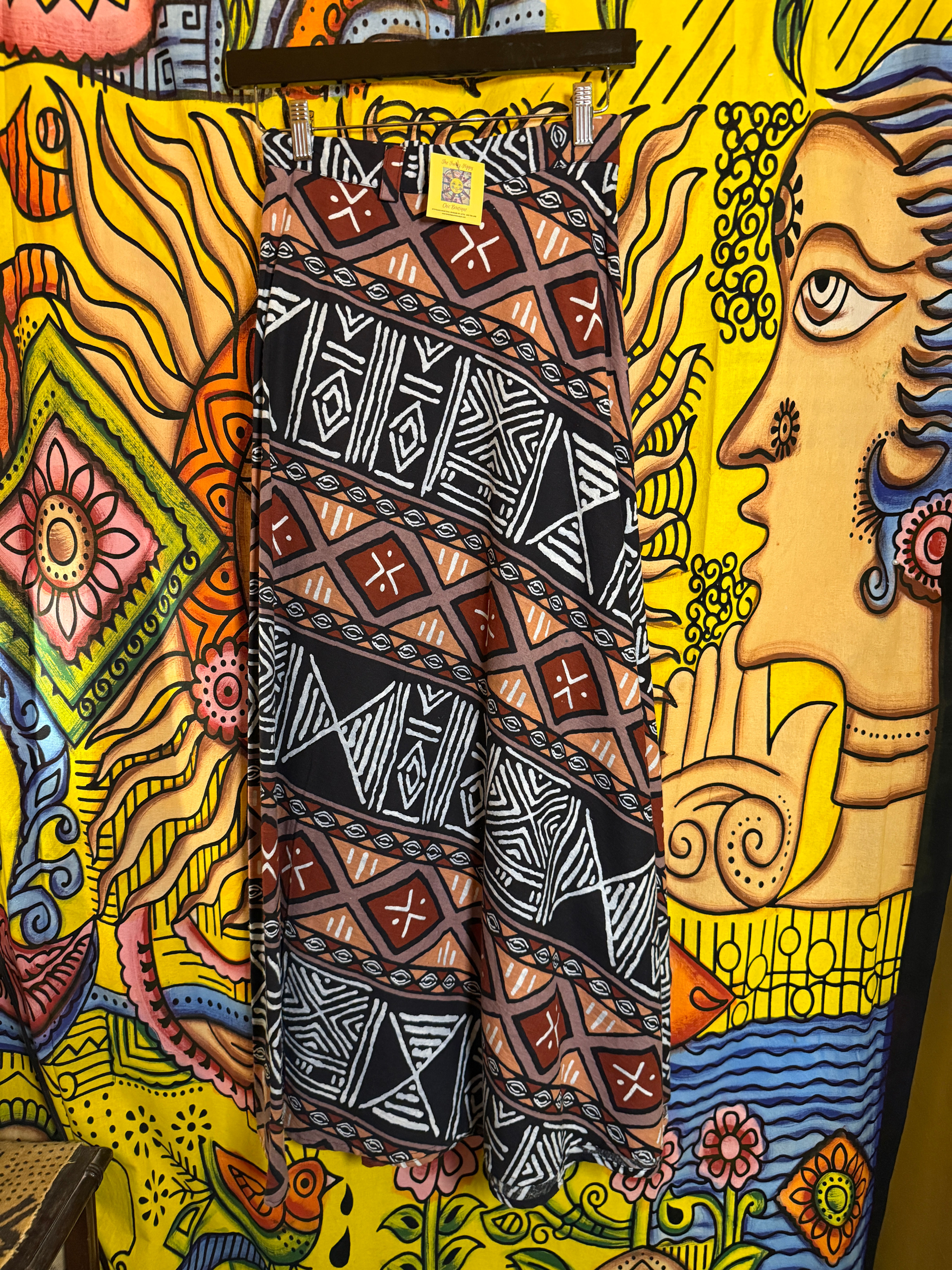 African wrap skirt Black/tan