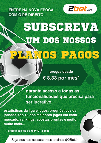 Plano de preços para subscrição de serviços de prognósticos sobre jogos de futebol das principais ligas de futebol