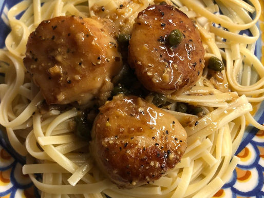 Scallops in Lemon Caper Sauce ~ Homemade Gourmet