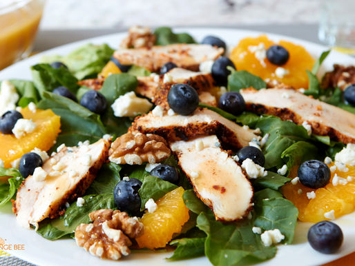 Grilled Chicken & Blueberry Salad With Wild Orange Dressing