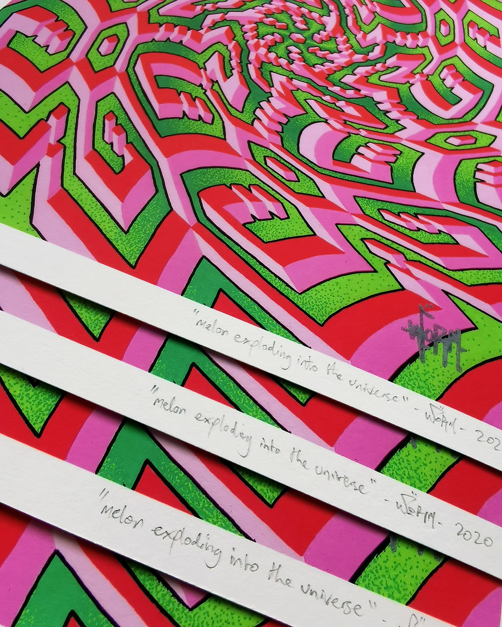 Thumbnail: "Melon Exploding into the Universe" limited edition print