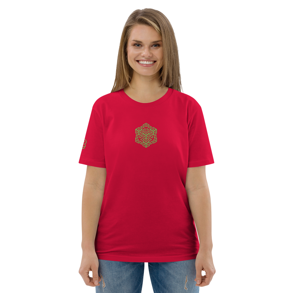 Thumbnail: "Cubes" Embroidered Organic Cotton T-shirt