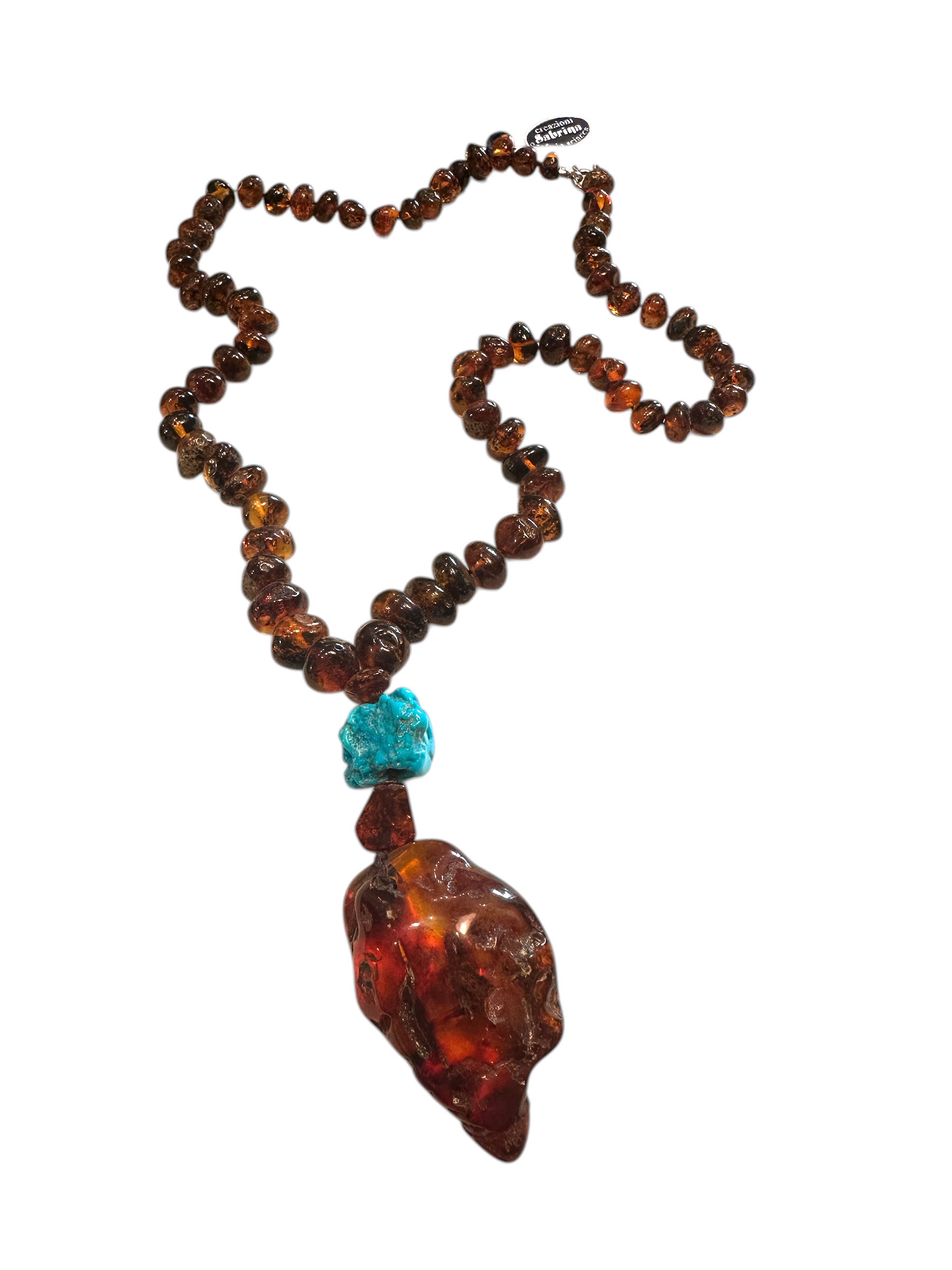 Collana Ambra con turchese CL694