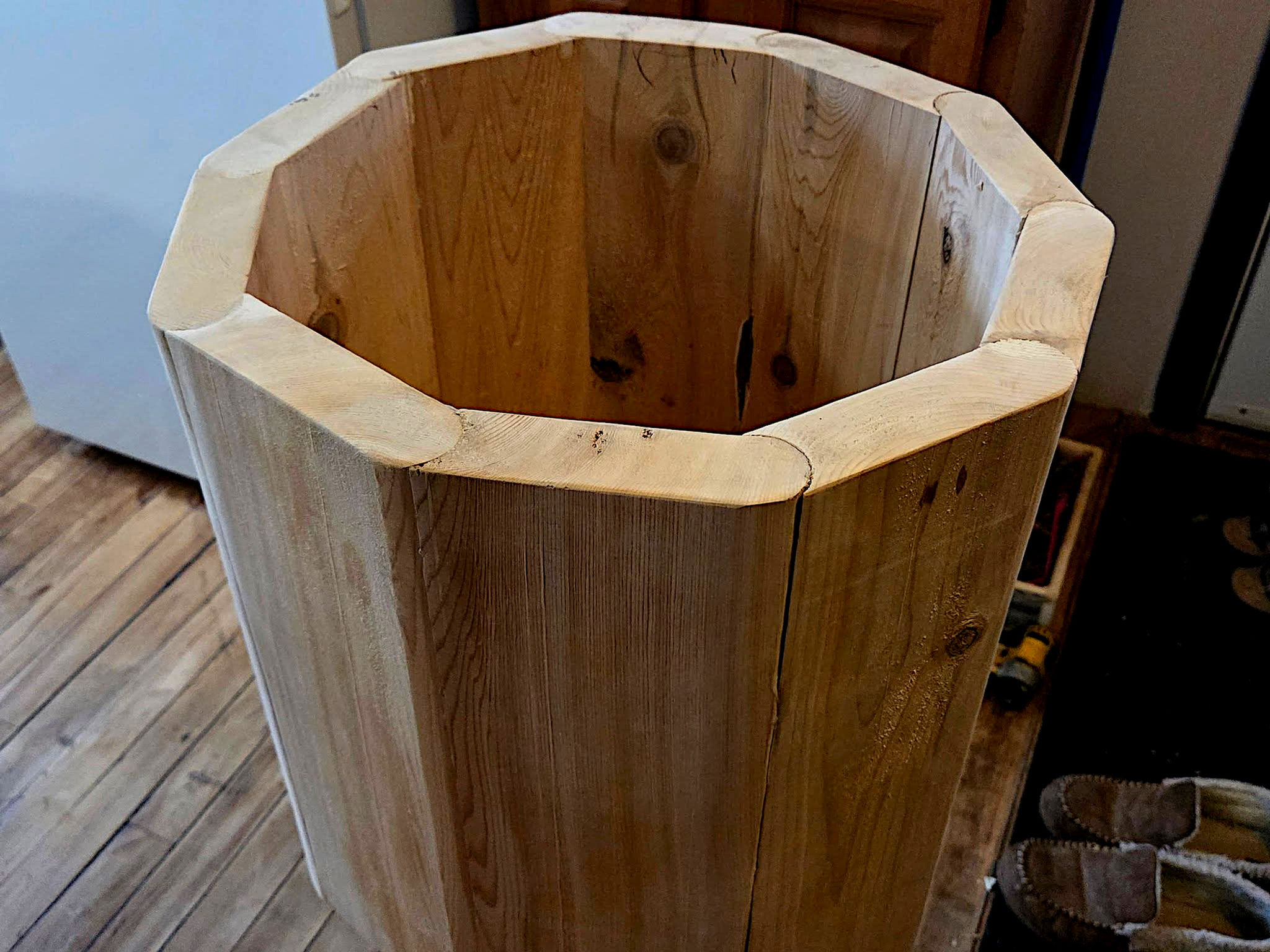 Cedar Barrel Planter stand