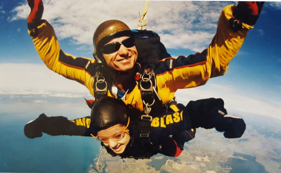 excited skydiving