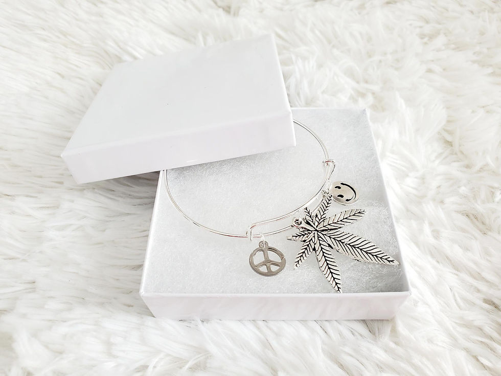 Marijuana Bracelet, Peace Sign Bracelet, Stoner Jewelry