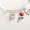 Thumbnail: Silver Plated Women's Adjustable I Love You Charm Bracelet