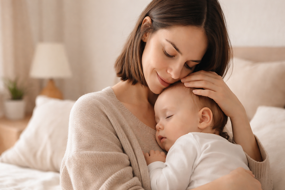 Bebé durmiendo en brazos con acompañamiento respetuoso durante el sueño