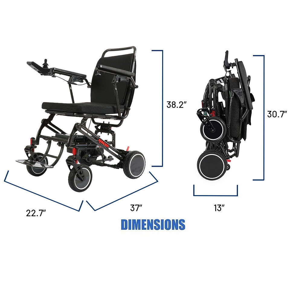 Thumbnail: Ranger Carbon: Ultra-Lightweight 34 lbs Foldable Remote Control Power Wheelchair