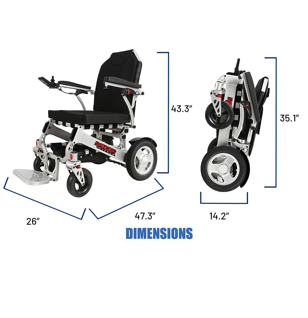 Thumbnail: Ranger Magnum: Heavy Duty (Holds 660lbs - 22"-26" Seat) Folding Power Wheelchair