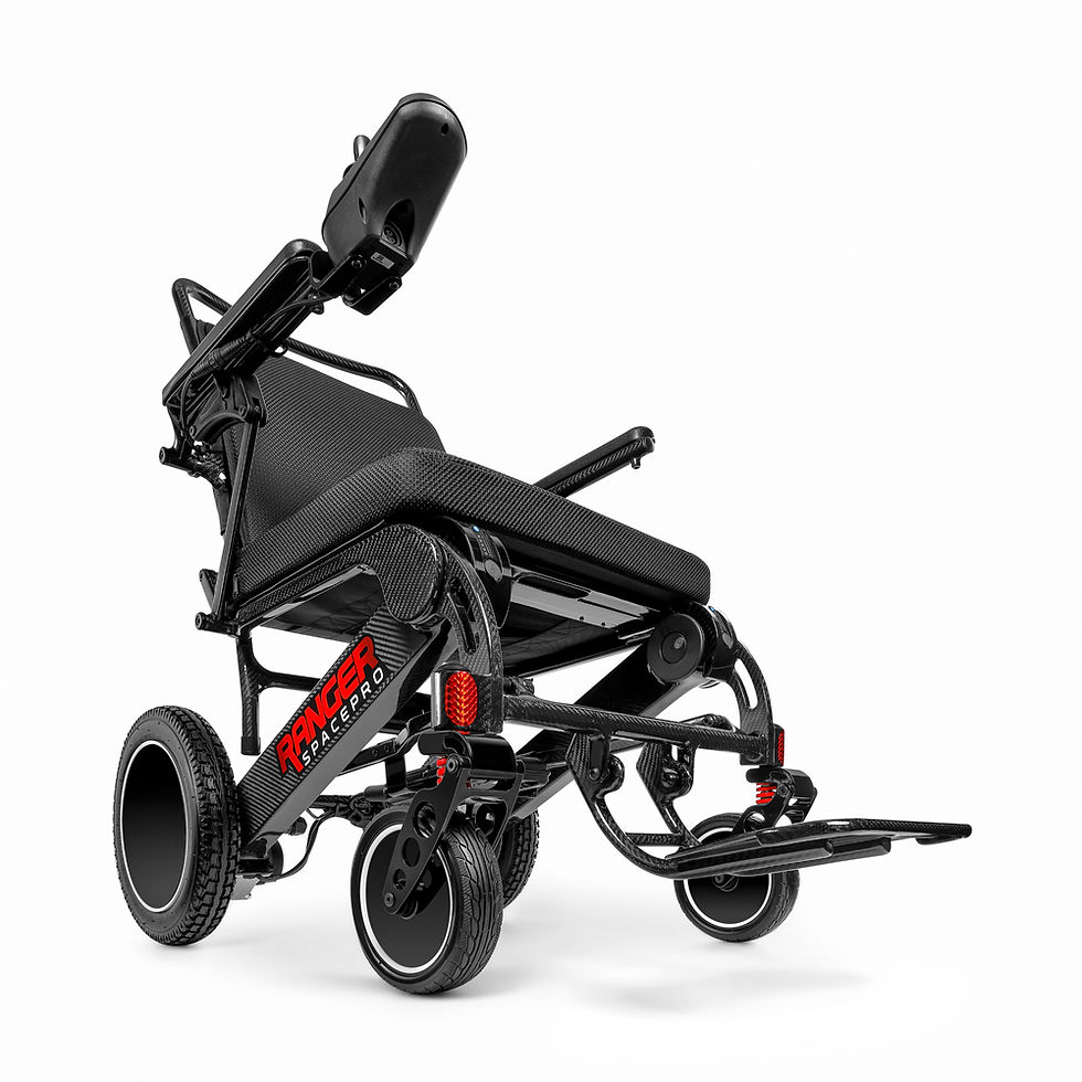 Thumbnail: Ranger Spacepro XXL: 23" Seat Heavy Duty Lightweight Foldable Carbon Power Chair