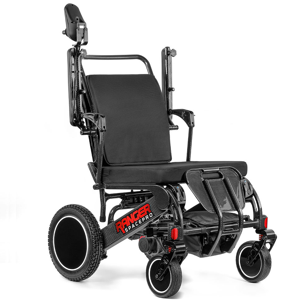Thumbnail: Ranger Spacepro Recliner Heavy Duty Lightweight Foldable Carbon Power Wheelchair