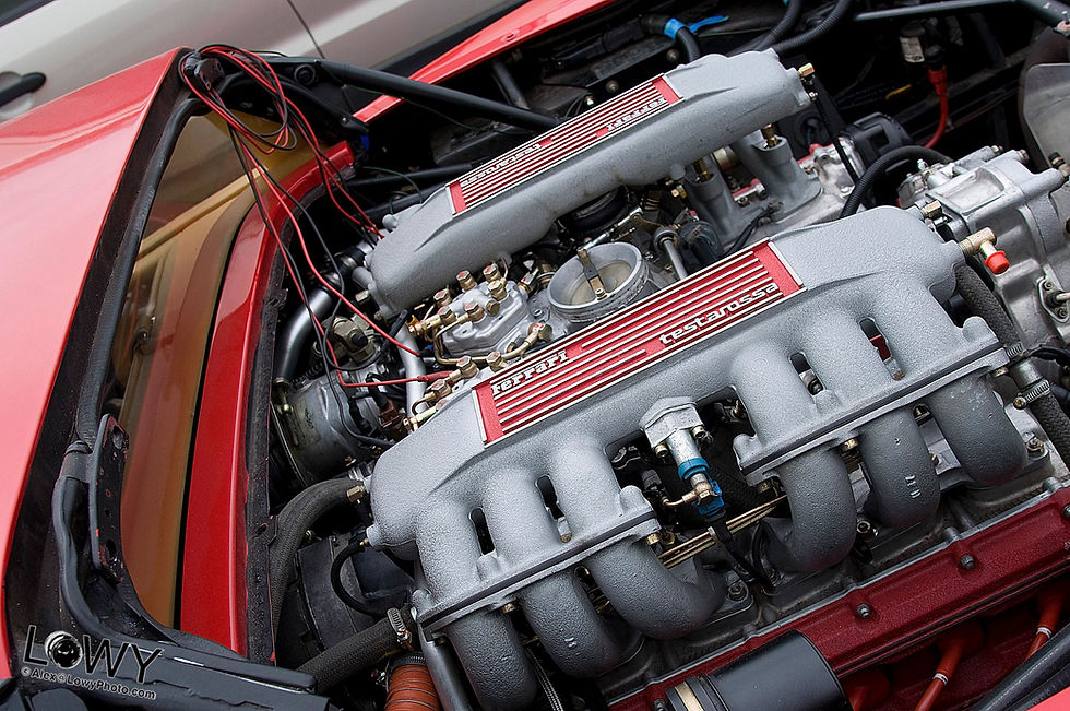 High-performance engine of red road cars