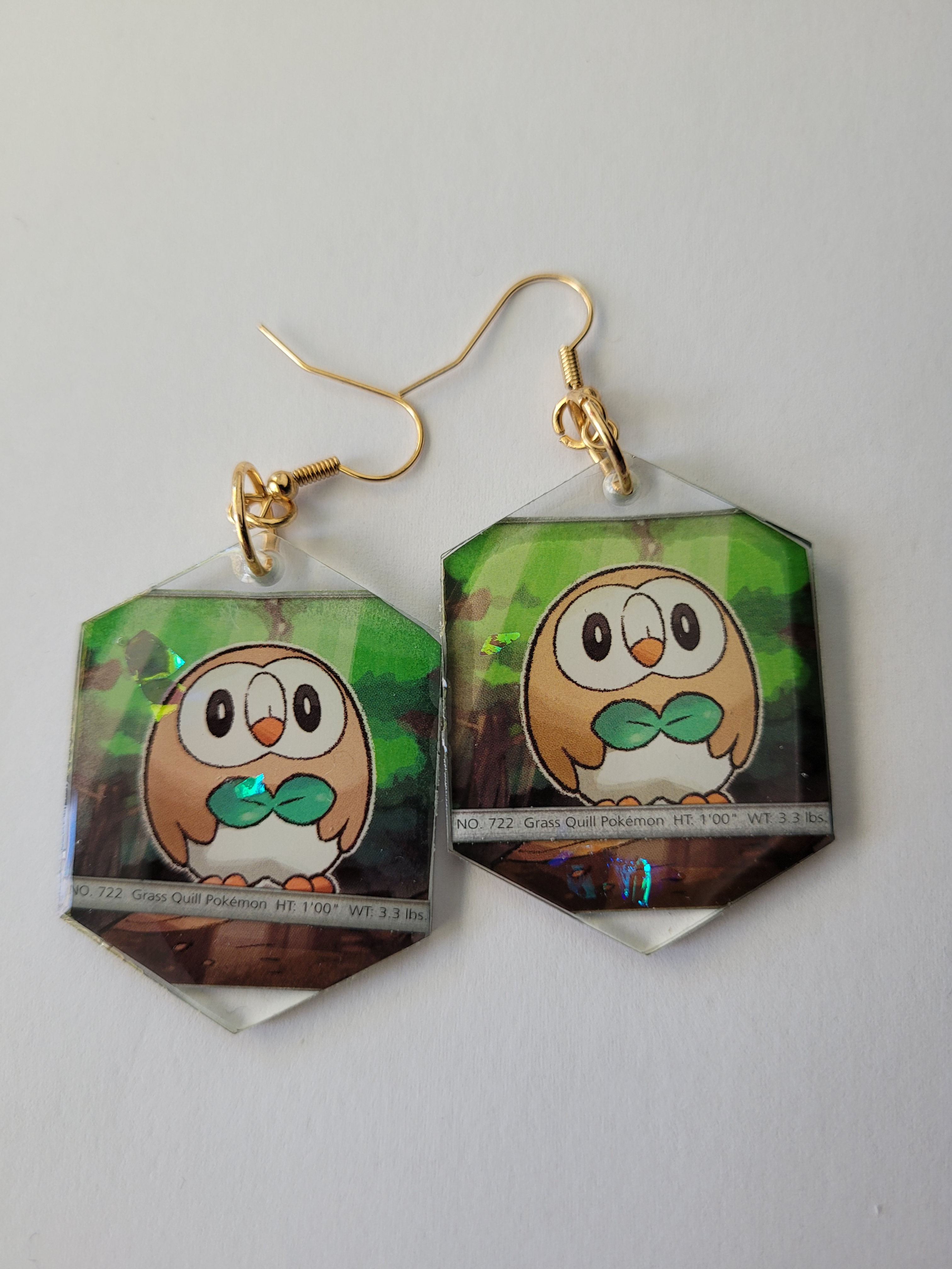 Pokemon TCG Earrings Rowlet
