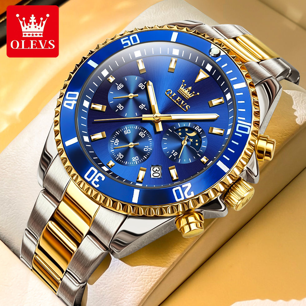 Miniatura: OLEVS 2870 Moon Phase Relógio Masculino Marca de Luxo Impermeável Aço Inoxidável