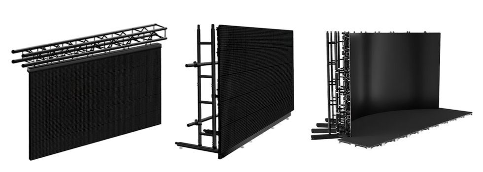 Multiple installation ways of XF-CTX rental LED display with 500×500mm and 500×1000mm mixed splicing sizes