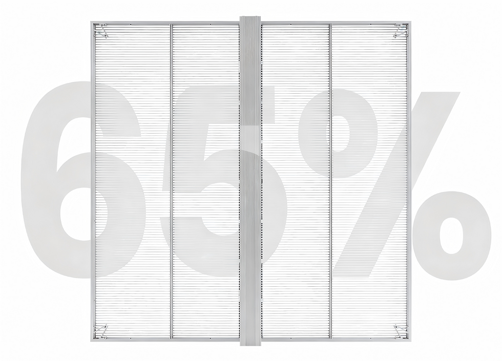 65% high transparency grid module of indoor transparent LED screen, good natural light transmission for indoor glass facade installation