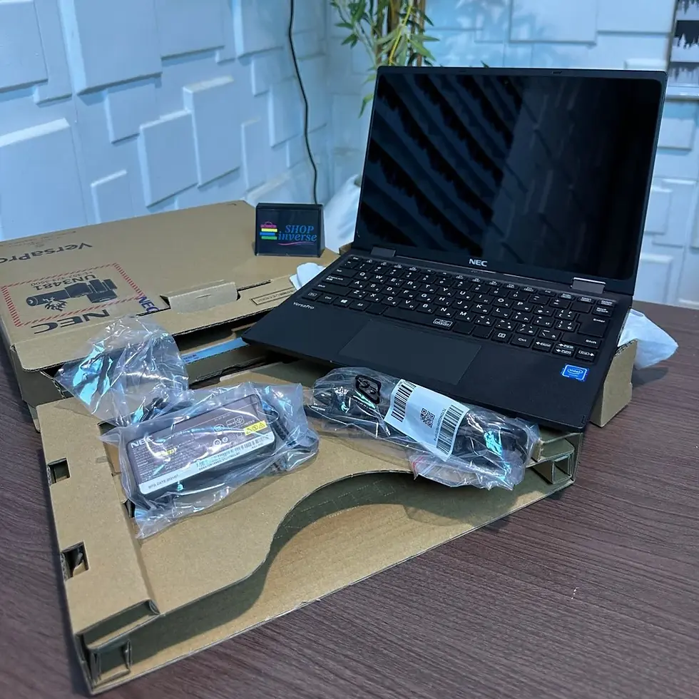 NEC VersaPro VEE 11R5 Convertible Laptop – 4GB RAM, 64GB eMMC, Windows 11 having black color and brown package material