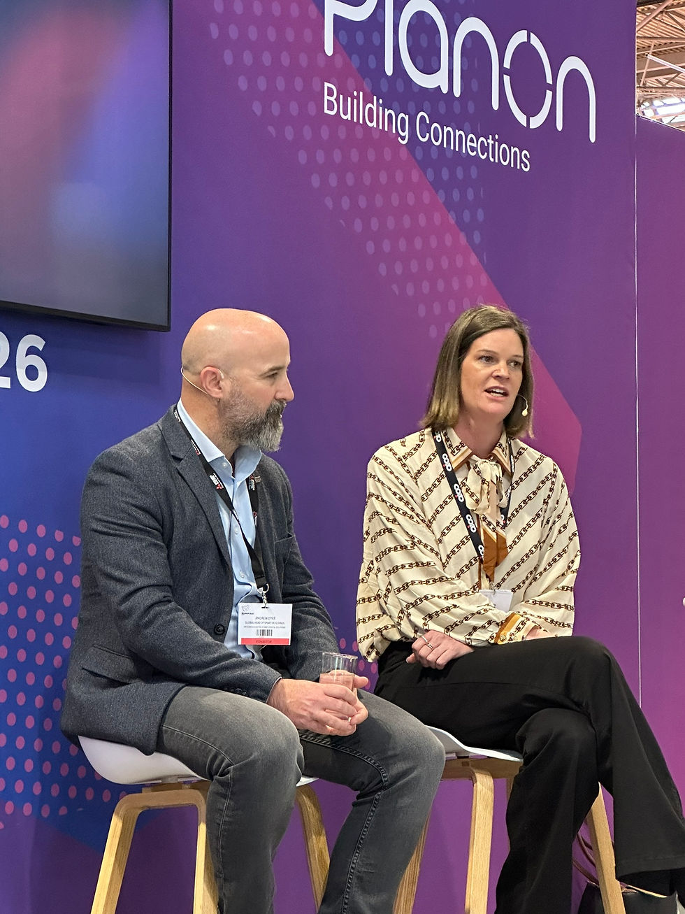 Action shot of Jane and Andy during the speaking session at TWE26
