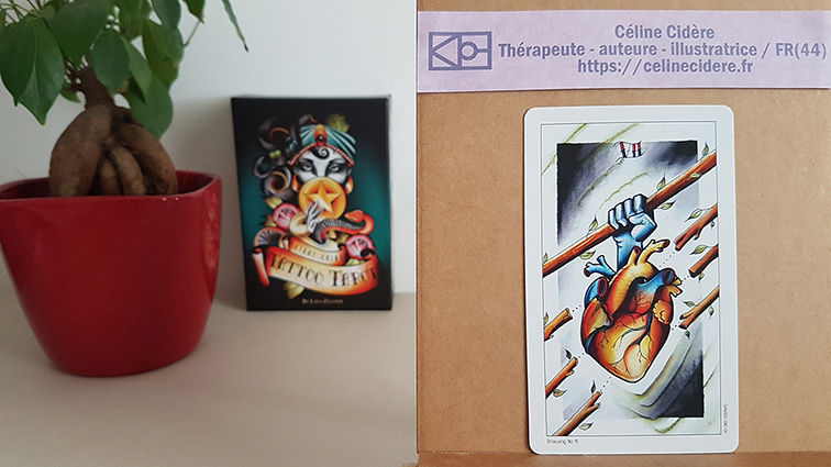 Le 7 de bâtons du Eight coins' tattoo tarot de Lana Zellner