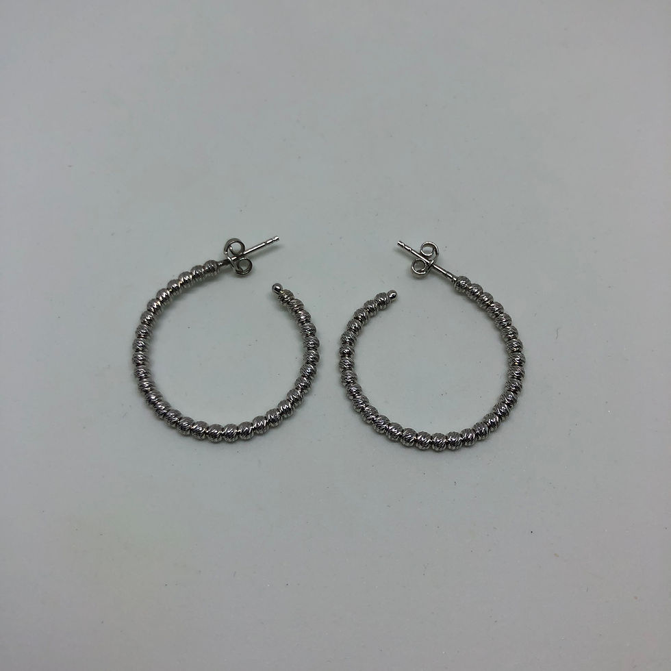 Dots Hoop Silver Earring