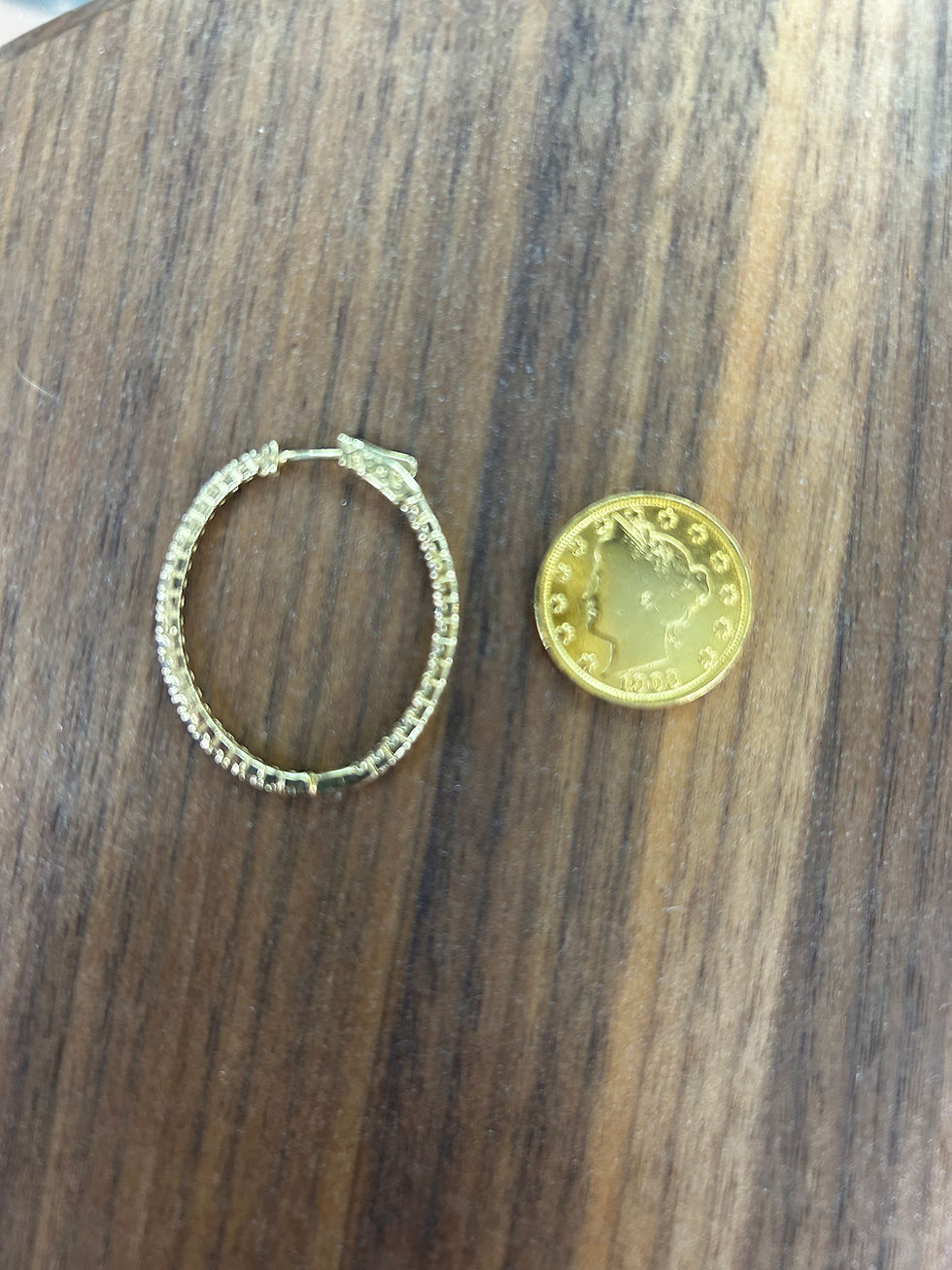 Thumbnail: Oval Gold and Diamond Hoop Earrings