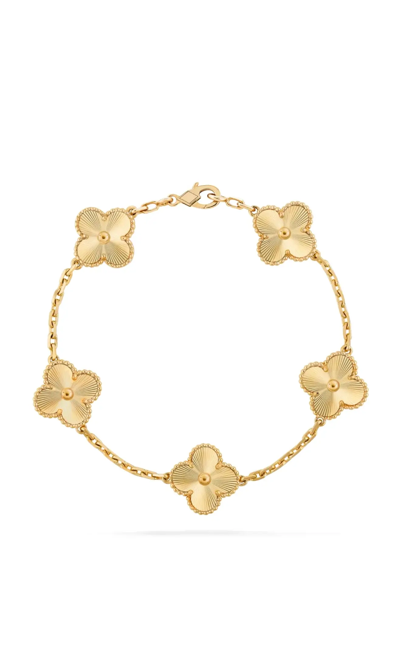 Solid Yellow 5 Clover Bracelet