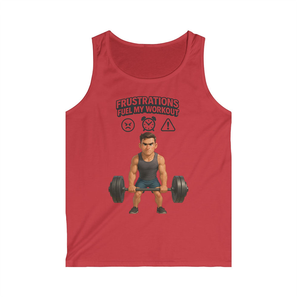 Thumbnail: Funny Gym Tank Top – Frustrations Fuel My Workout (Male Character)