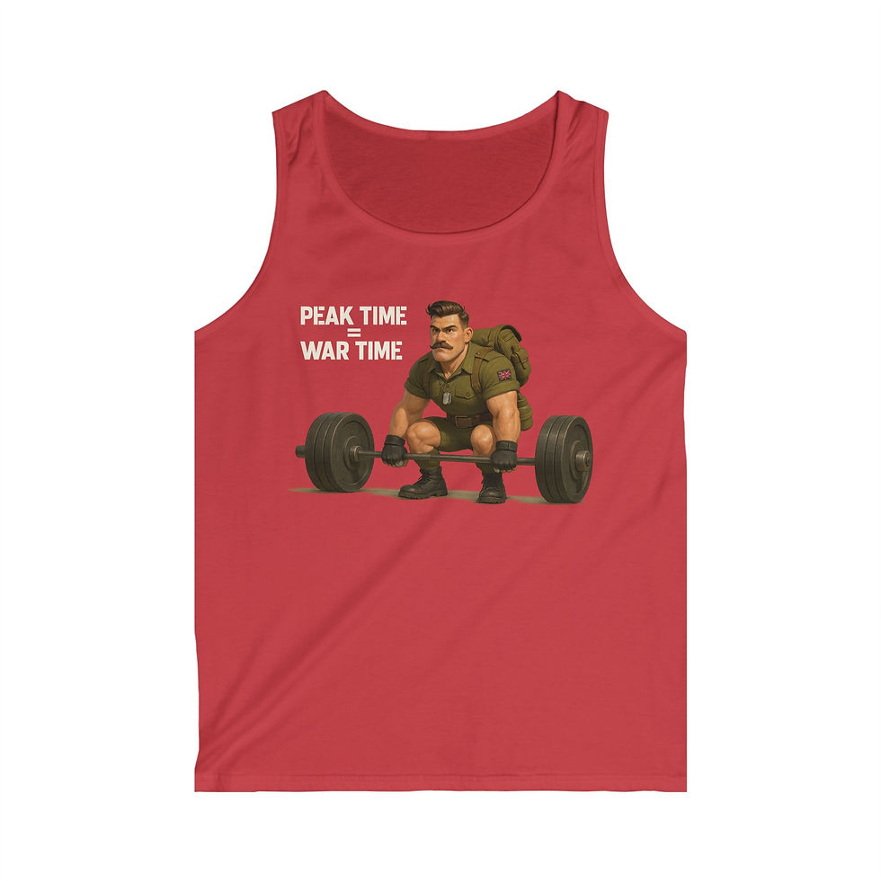 Thumbnail: Men’s Tank Top – Peak Time is War Time