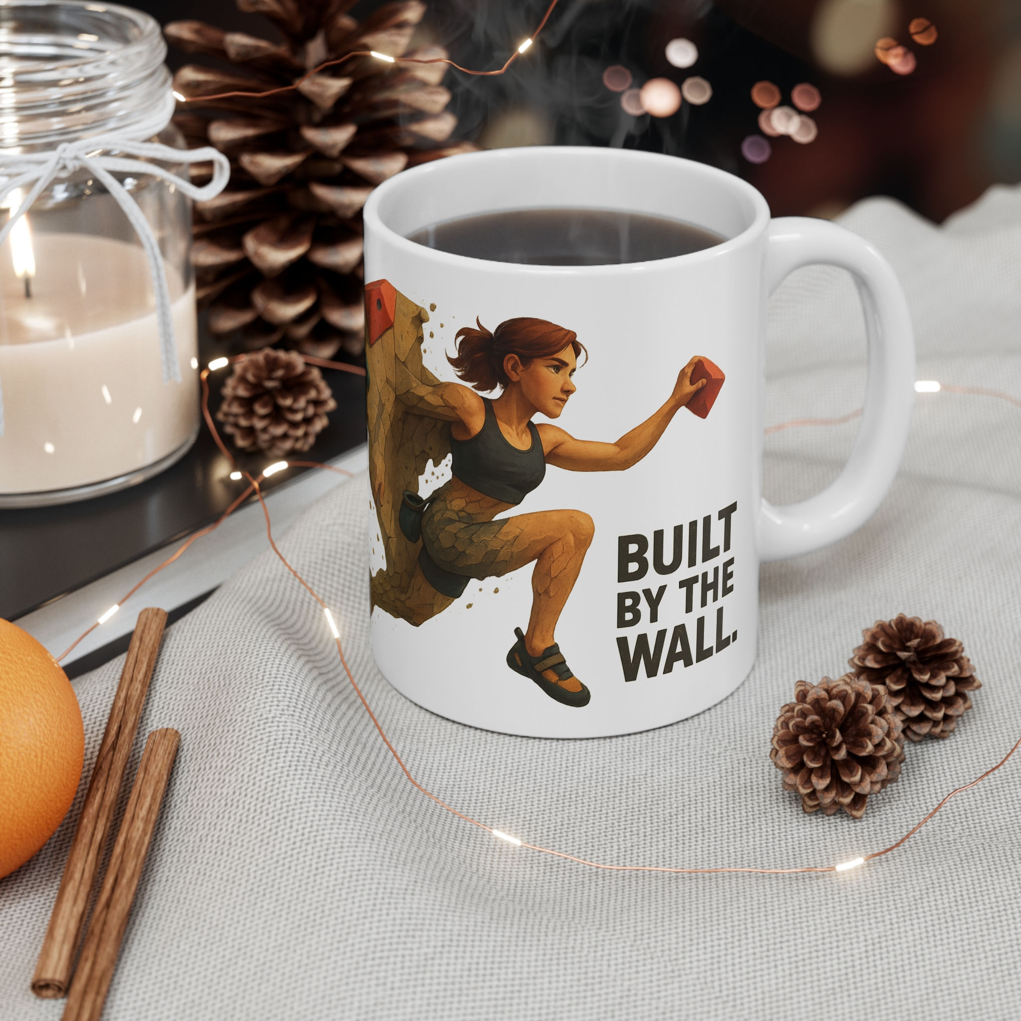 Climbing Mug – Built by the Wall (Female Character)
