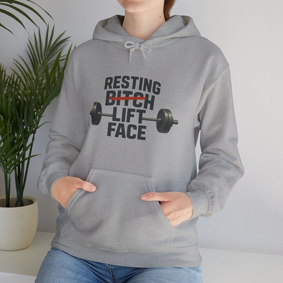 Thumbnail: Unisex Hoodie – Resting Lift Face (Slashed Text)