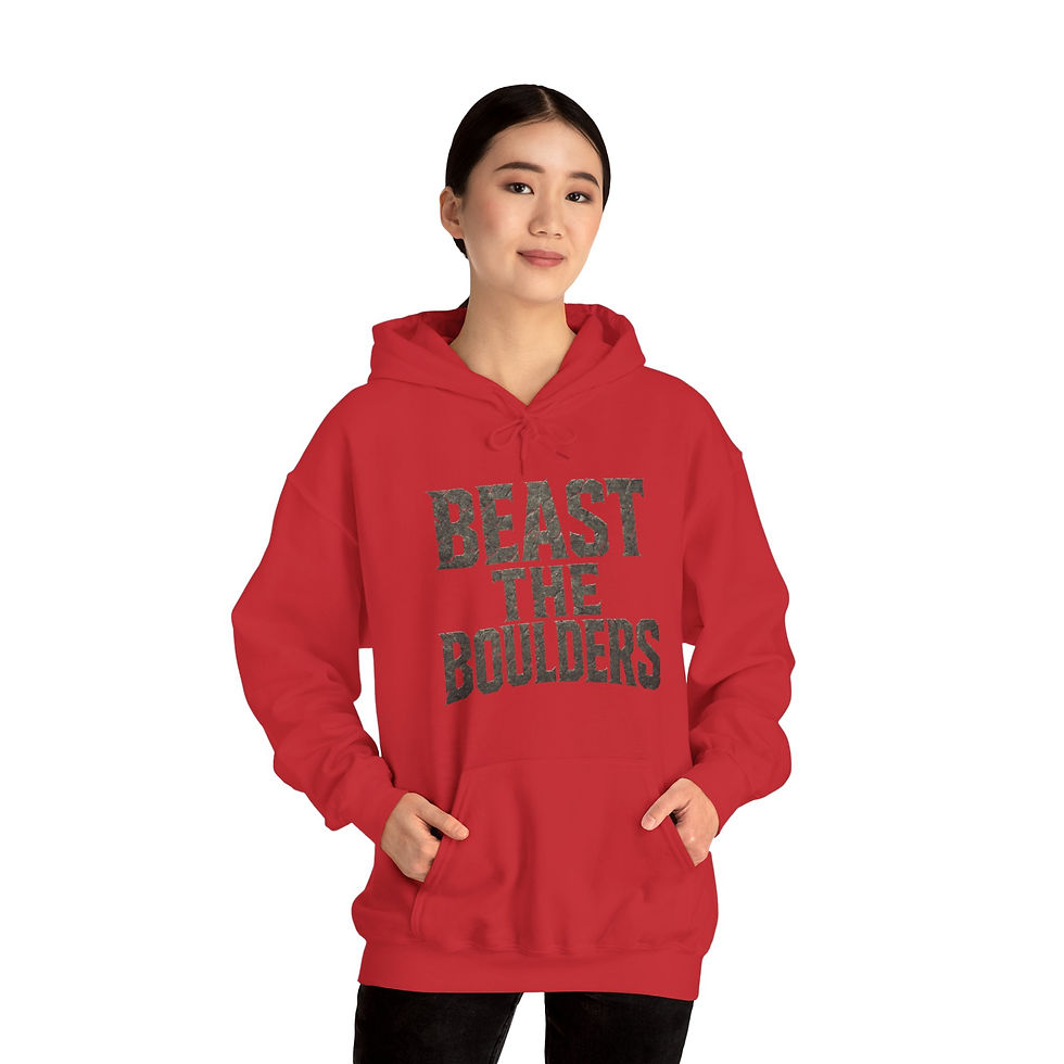 Thumbnail: Beast the Boulders Hoodie – Text Only Design