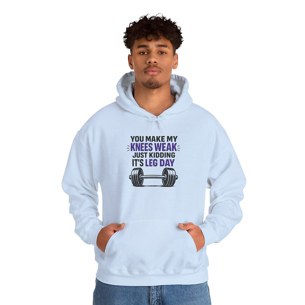 Thumbnail: Unisex Hoodie – You Make My Knees Weak… Just Kidding, It’s Leg Day (Purple)