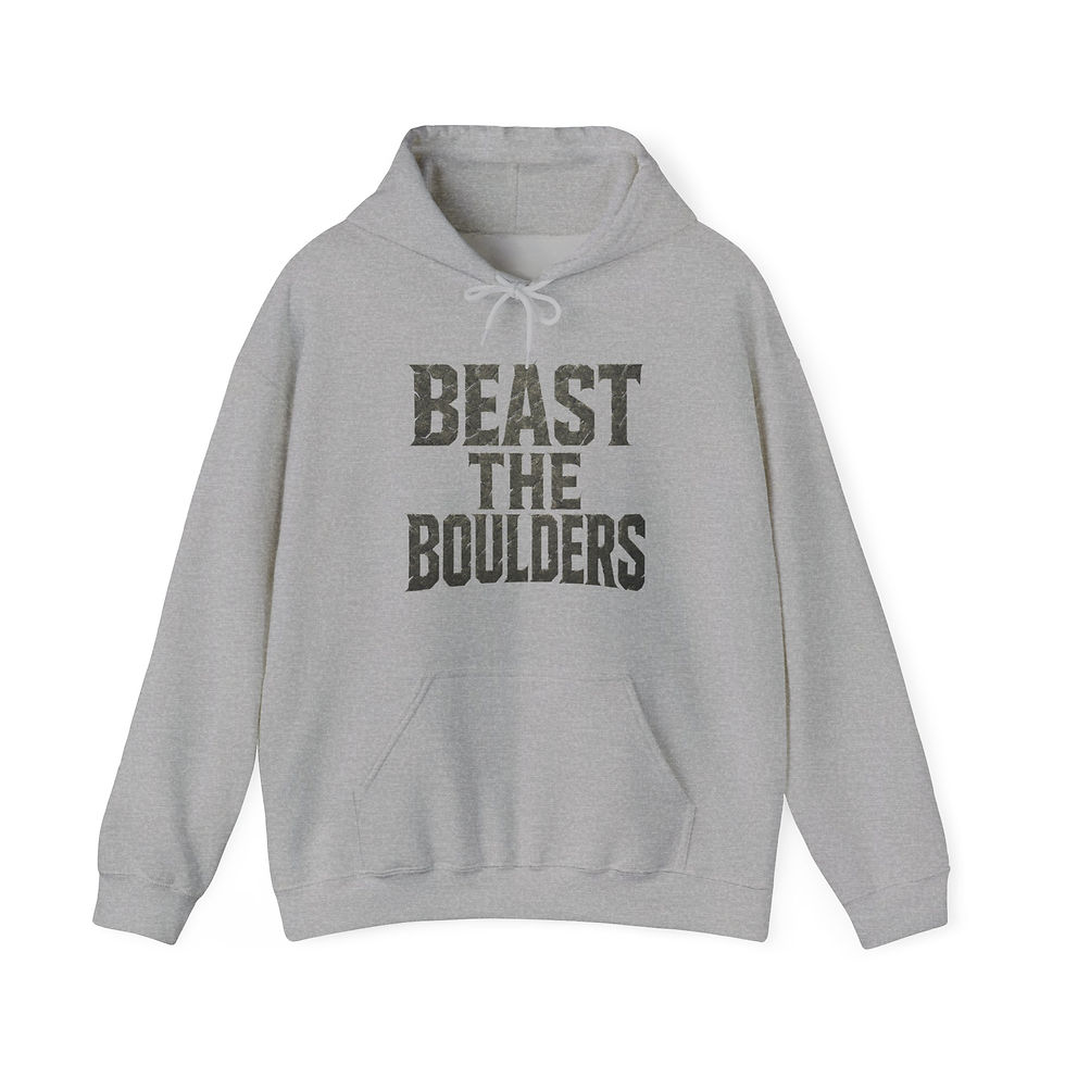 Thumbnail: Beast the Boulders Hoodie – Text Only Design
