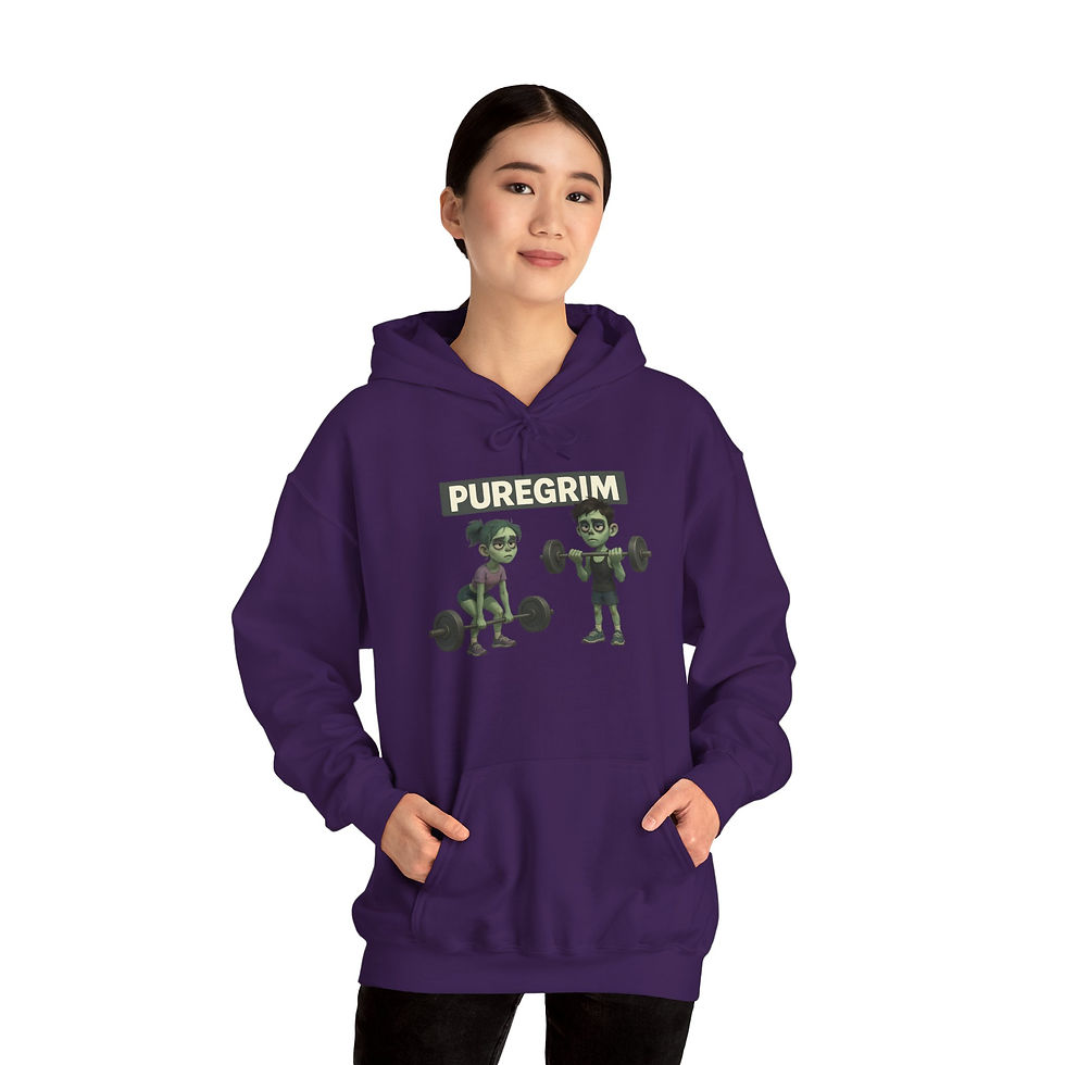 Thumbnail: Unisex Hoodie – PureGrim (White Text)