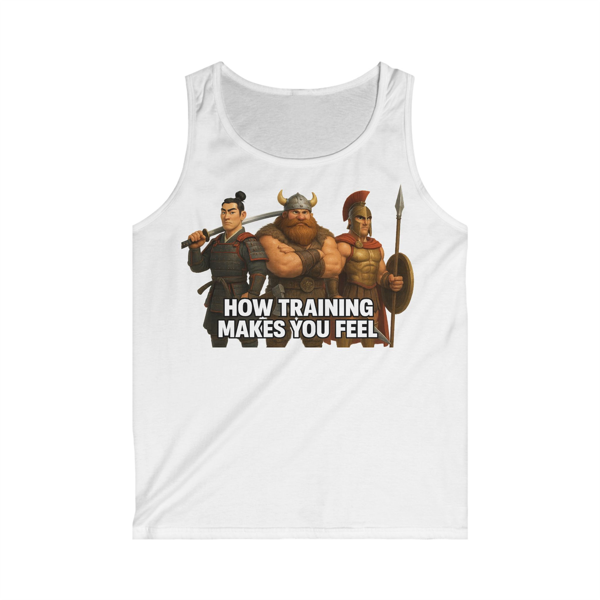 Funny Gym Tank Top – How Training Makes You Feel (Male Character)