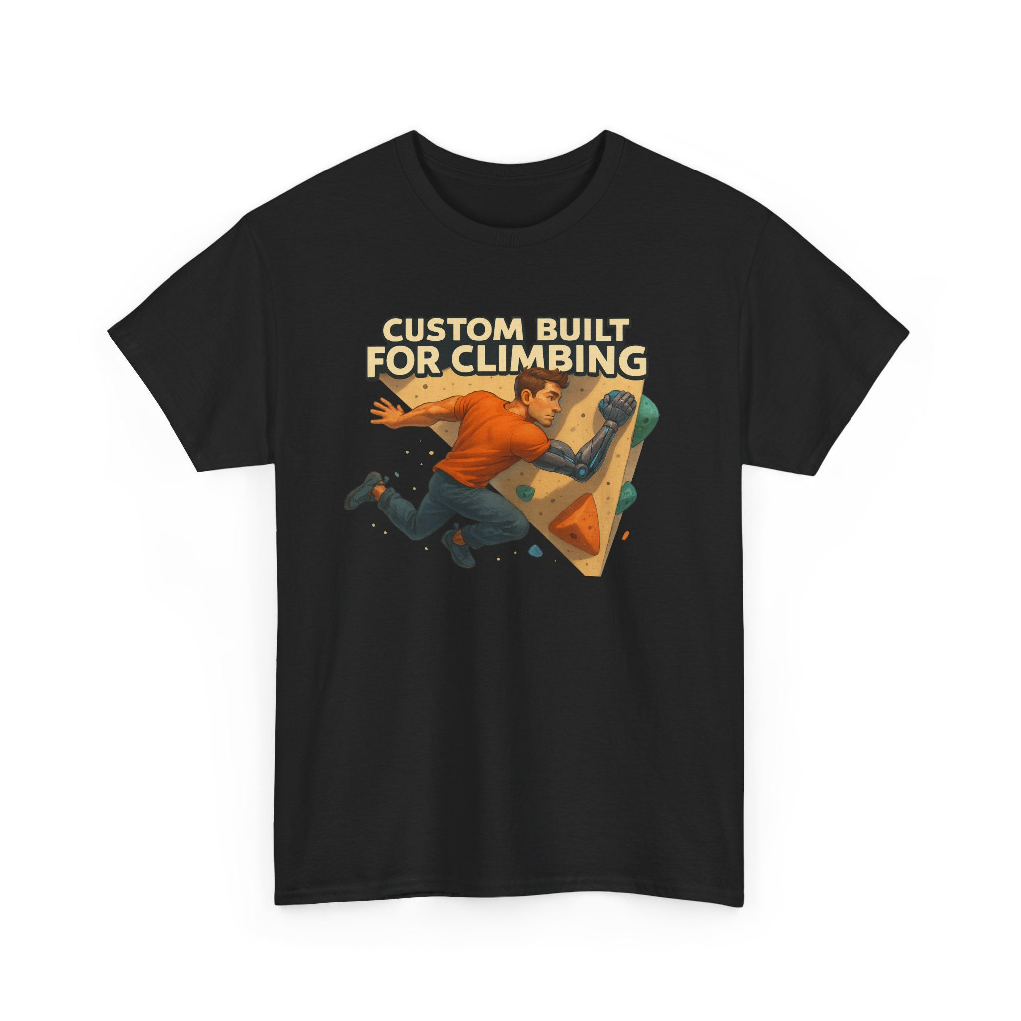 Funny Climbing T-Shirt – Custom Built for Climbing (Male Character)