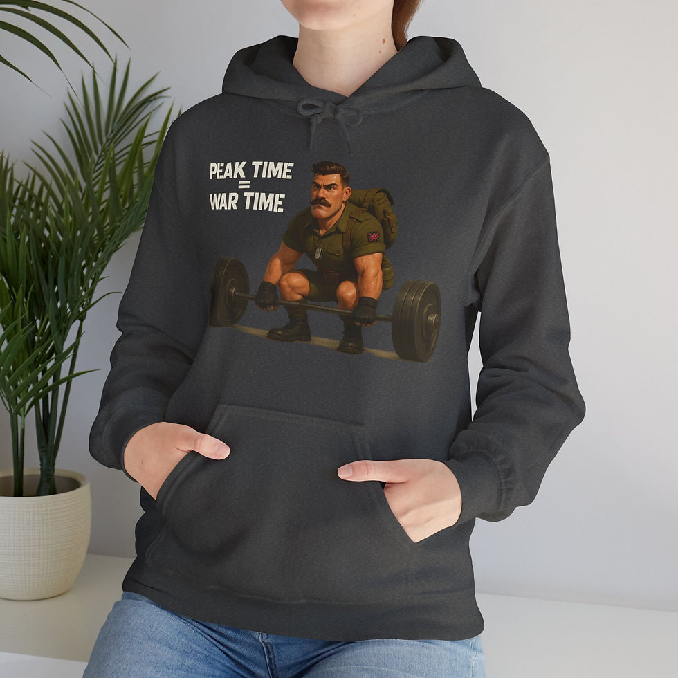 Thumbnail: Unisex Hoodie – Peak Time is War Time
