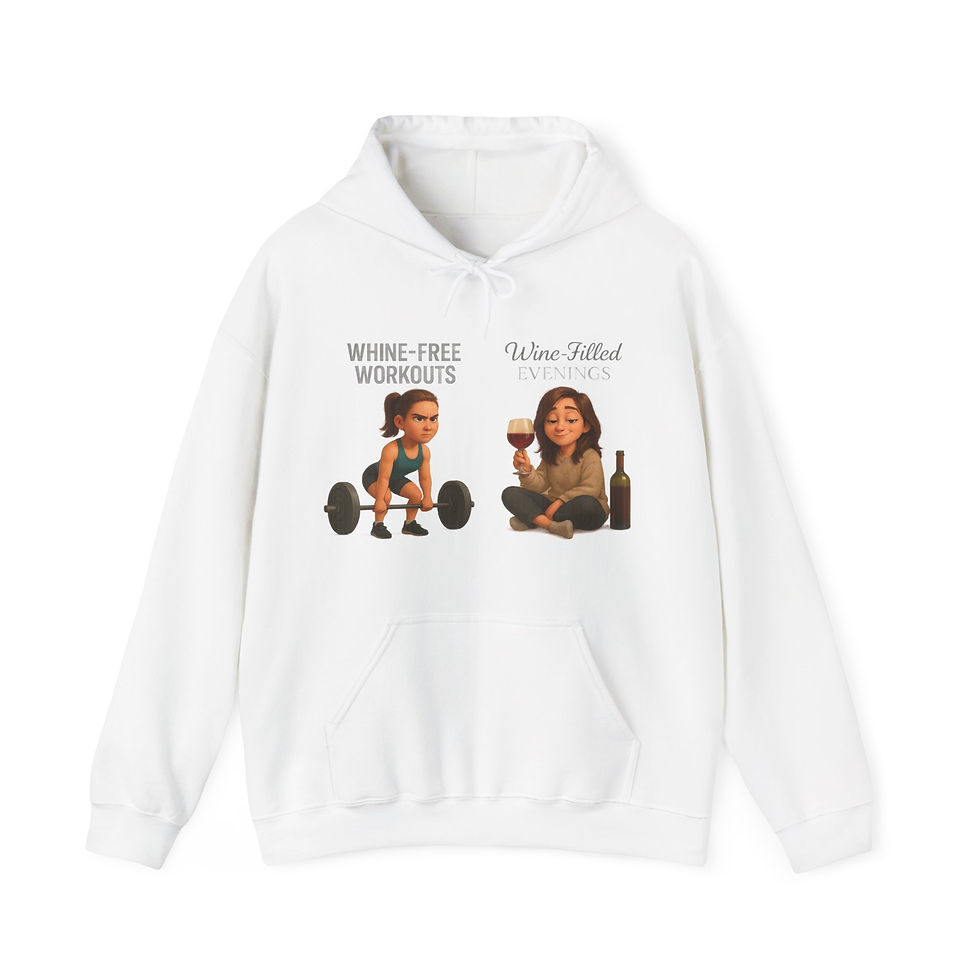 Thumbnail: Unisex Hoodie – Whine Free Workouts and Wine Filled Evenings