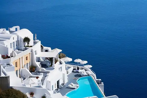 Отель Katikies Santorini Ия вид на Кальдеру и бассейн..webp