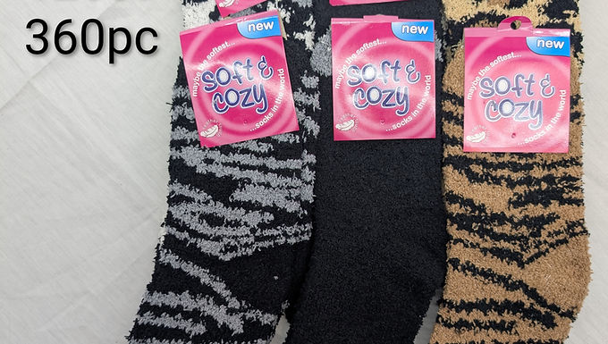 Fuzzy Tiger Print Ankle Sock