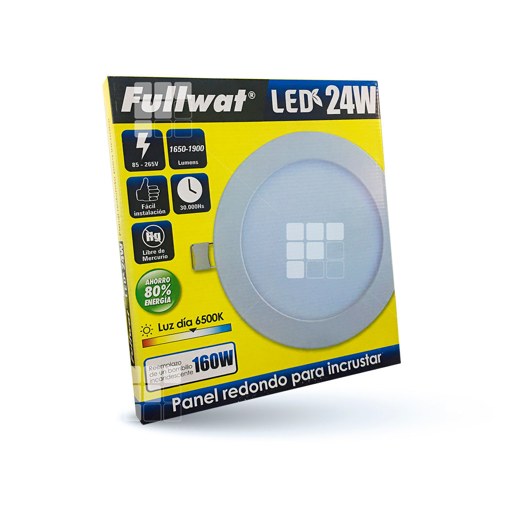 Panel Led redondo incrustar 24W 6500