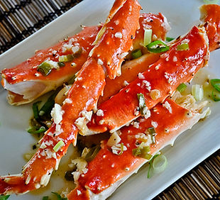 King Crab Legs in Garlic Lemon Butter