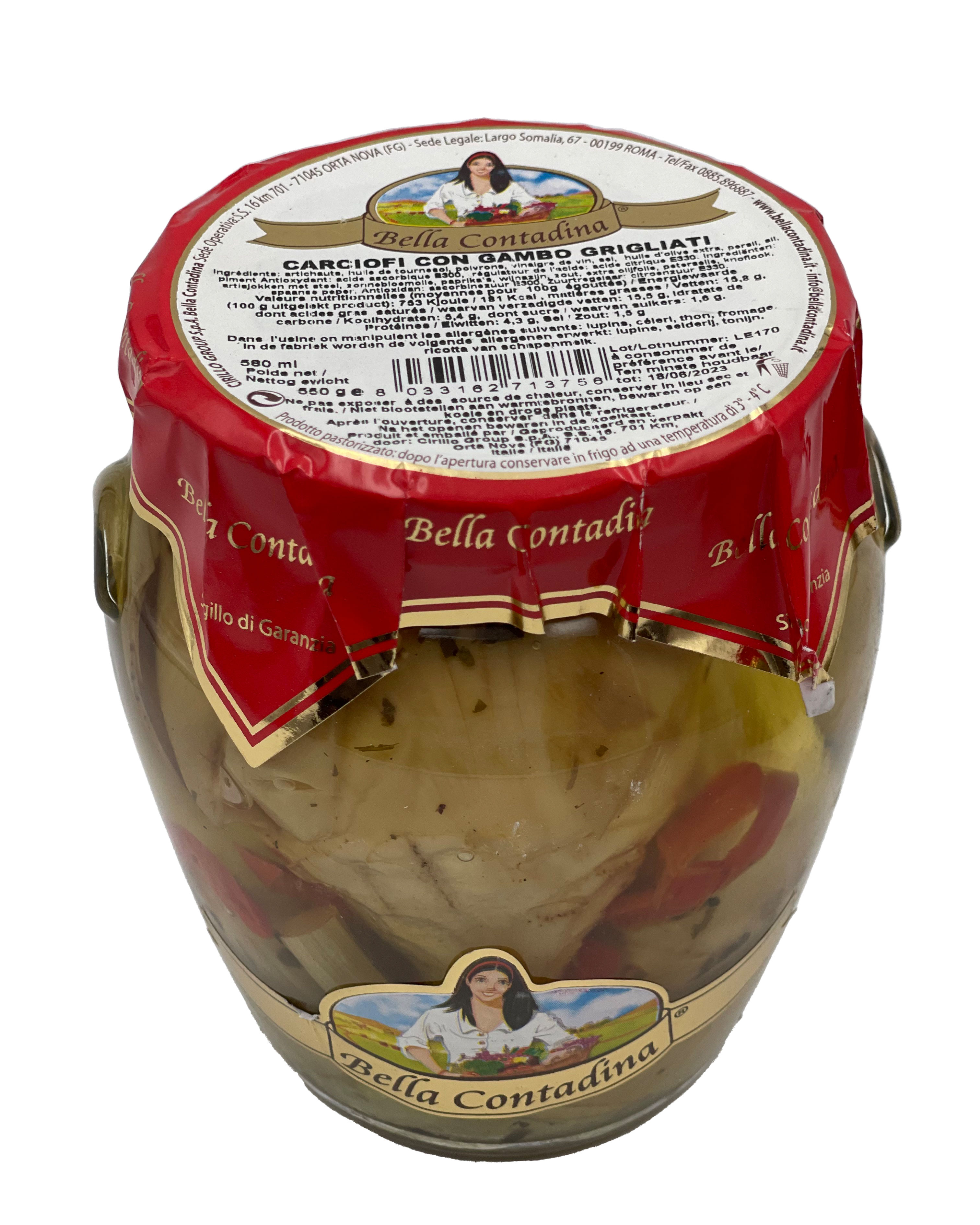 ARTICHAUTS AVEC TIGE GRILLES 580 ML BELLA CONTADINA