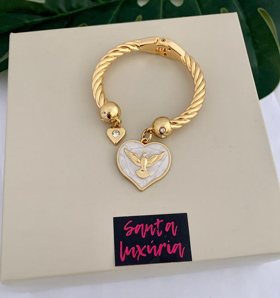 Bracelete divíno espírito santo madrepérola