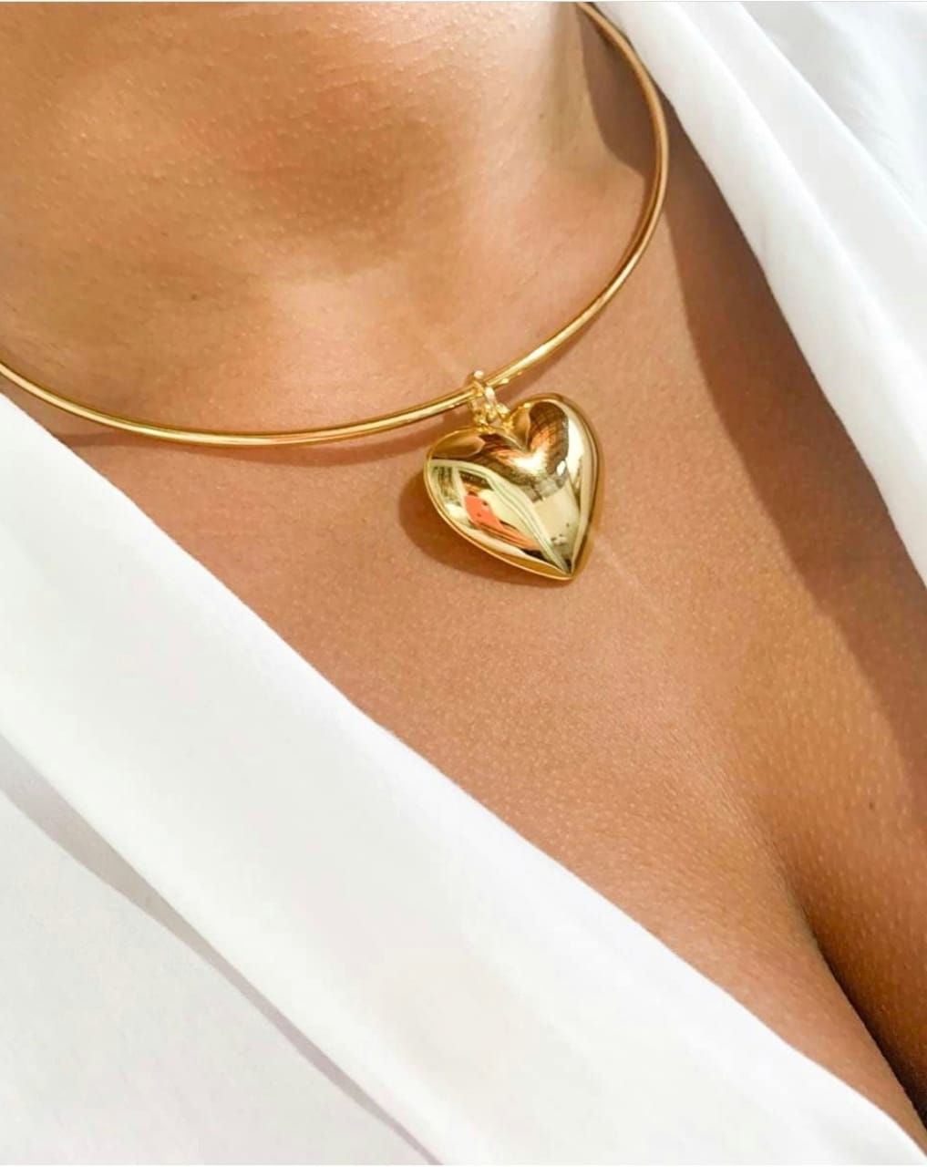 Gargantilha Fio De Ouro com Pingente Coração