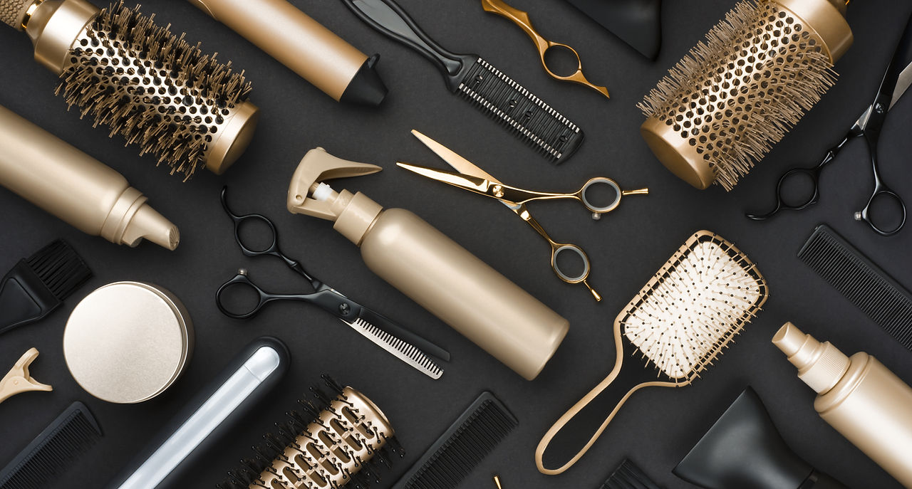 Black & Gold hairdresser tools