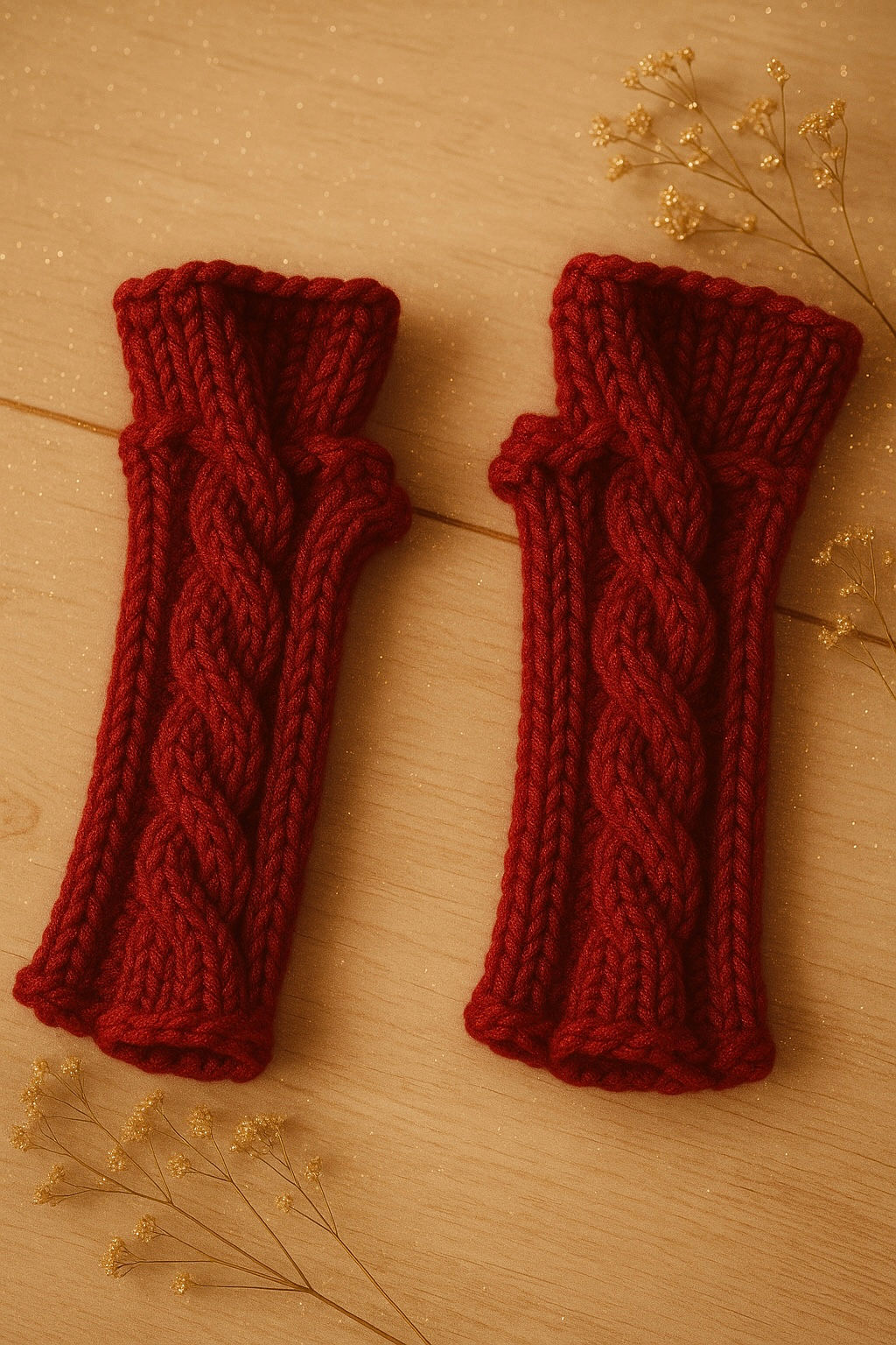 ✨ Handgemachte rote Stulpen – warm & elegant für den Winter ❄️