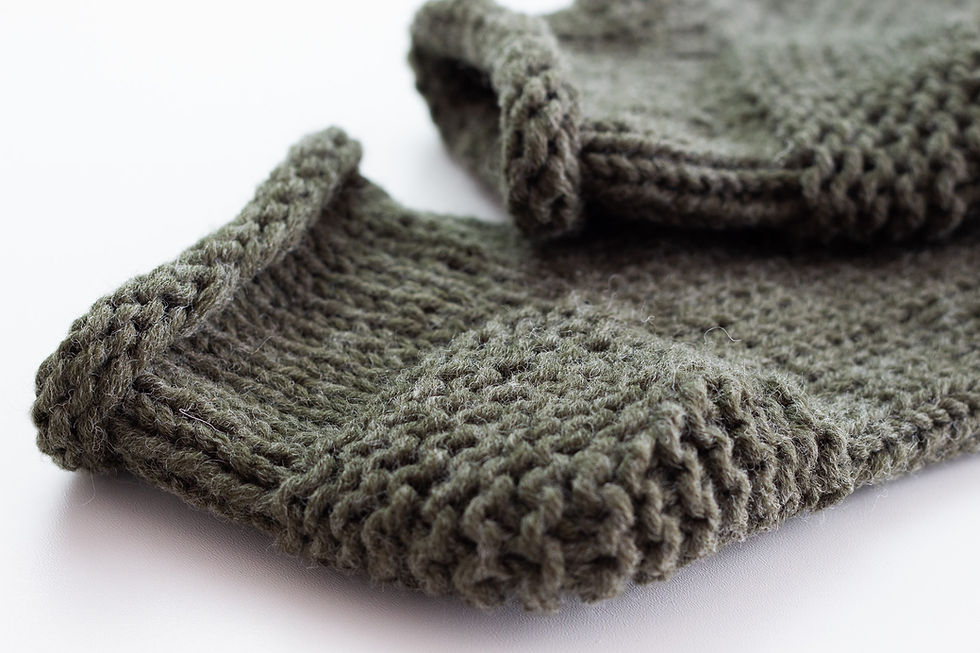 Miniaturbild: Oliv Schurwolle kurze Socken Größe 43/44/45