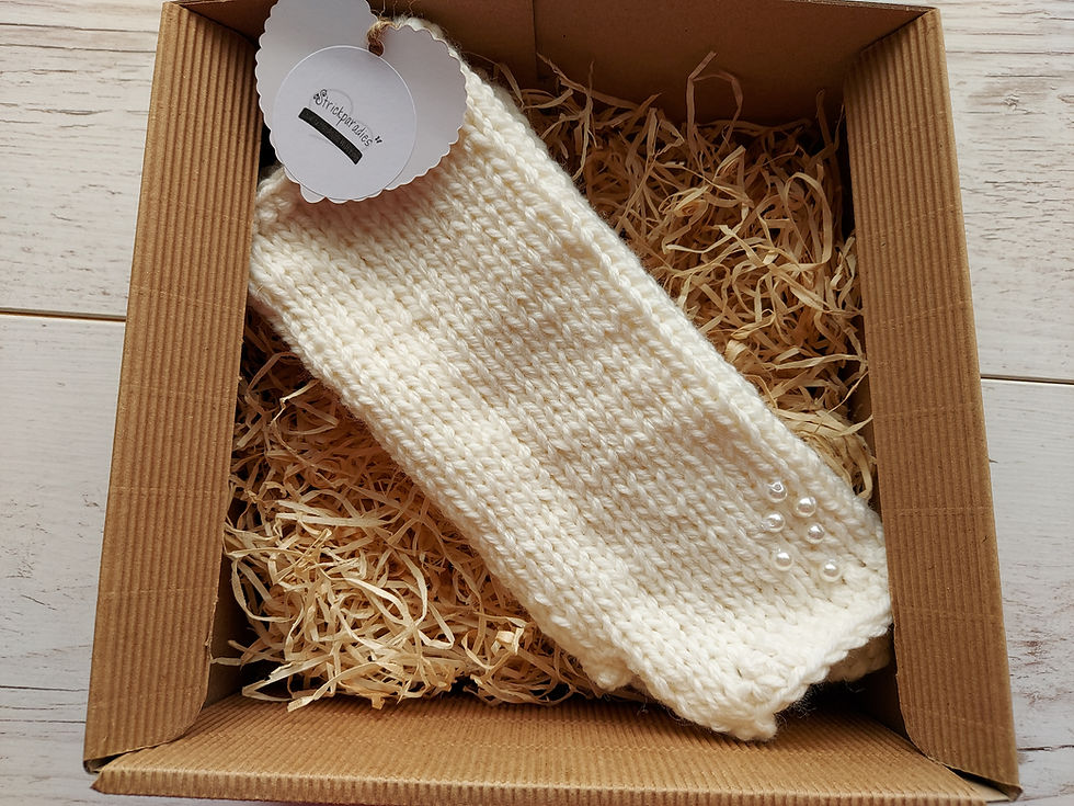 Миниатюра: Schneewittchen -Stulpen mit Perlen.Strickparadies